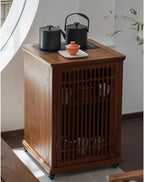 Sofas Chinese Style Wooden Sofa Side Table Tea Cabinet Mobile Tea Side Cabinet - Image 5