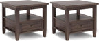 SIMPLIHOME Warm Shaker Solid Wood 20 inch Wide Transitional-Style End Tables in by SimpliHome