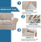 H.VERSAILTEX Rich Velvet Stretch 2 Piece Cover Chair Slipcover Sofa Cover - Image 3