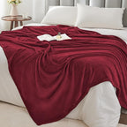 BEDELITE Fleece Blanket Soft Plush Twin Size Blanket Burgundy 60"x80" | Ultra - Image 7
