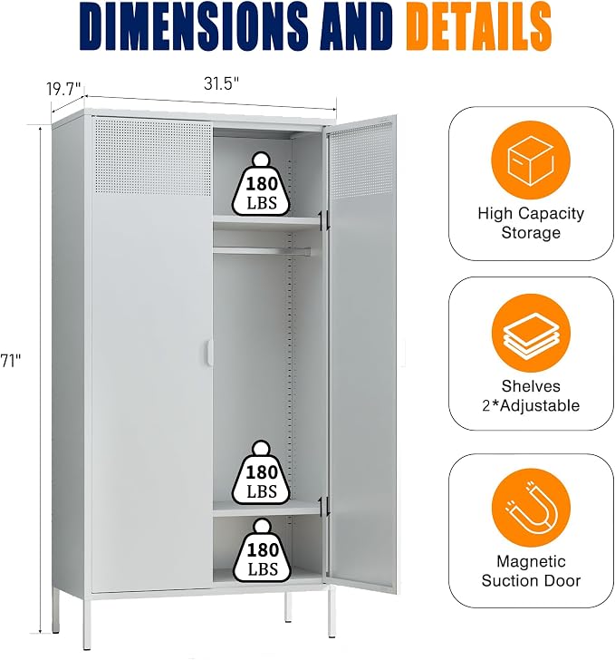 Washsemba Metal Storage Cabinets Locker - Image 2