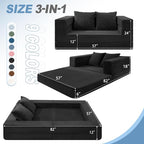 Futon Sofa Bed with Pillow, 3-in-1 Sleeper Sofa Bed with Removable Cover - Image 3
