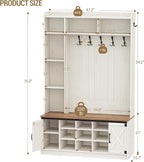 Hzuaneri 47.2" Hall Tree, LED Farmhouse Entryway Storage and Coat Rack Wood - Image 3