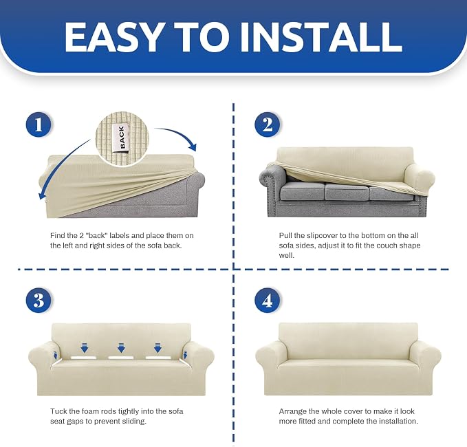 Stretch Chair Sofa Slipcover, Single Couch Cover, Pet Friendly Furniture - Image 4