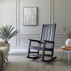Psilvam Oversized Outdoor Rocking Chair, HDPE Porch Rocker Chairs - Image 2