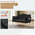 oaaktu Small Velvet Loveseat Sofa - Image 3