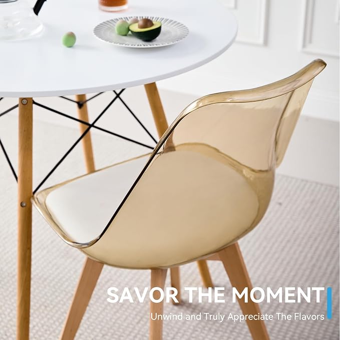 5-Piece Round Dining Table Set, Small Kitchen Table Chairs Set of 4 Space - Image 5