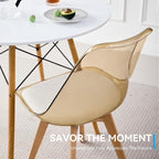 5-Piece Round Dining Table Set, Small Kitchen Table Chairs Set of 4 Space - Image 5