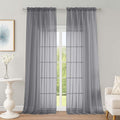 Extra Long Grey Sheer Curtains 96 Inches Long 2 Panels Set, Soft Lightweight by OWENIE