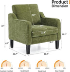 VINGLI Accent Chair for Living Room Chairs Olive Green Reading Chair for - Image 3