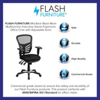 Flash Furniture Nicholas Mid-Back Black Mesh Multifunction Executive Swivel - Image 6