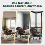 Lazy Chair with Ottoman, Large Accent Chair with Ottoman and a Throw Pillow - Image 7