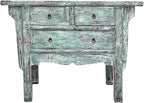 Vintage Distressed Pastel Green Marks Drawers Credenza Side Table Cabinet by ORIENTLIVING