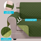 U-NICE HOME Reversible Oversized 28''Chair Covers, Huntergreen/Sage | Armchair - Image 3