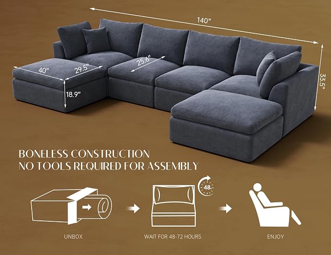 ohllob Oversized Cloud Sectional Couches - Image 2