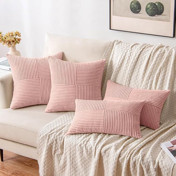MIULEE Pink Decorative Throw Pillow Covers - Image 4