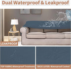 Easy-Going 100% Waterproof Couch Cover, 3 Cushion Oversized Sofa Cover | - Image 3