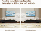 Extendable TV Stand with LED Lights, Modern TV Console with 3 Drawers, Wooden - Image 4