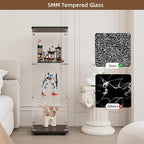 Display Cabinet with Glass Door and Lock, 3-Shelf Fast Installation Curio - Image 5