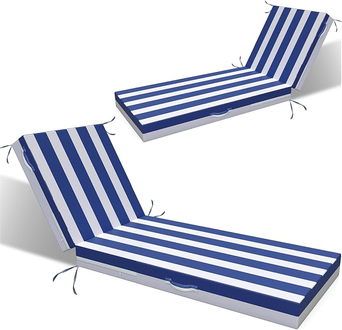 L'AGRATY Outdoor Lounge Chaise Cushion: 72x21x3 Inch Waterproof Lounge Chair by LAGRATY