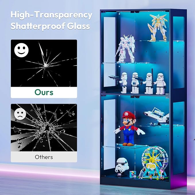 Lamtor 69-inch Glass Display Cabinet – Curio Cabinet - Image 5
