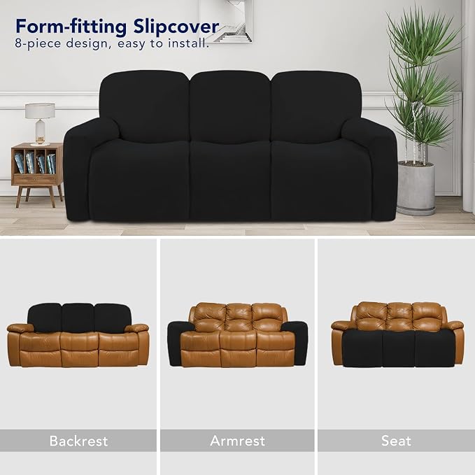 PureFit Super Stretch 3 Seats Recliner Sofa Couch Cover - Image 4