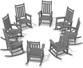 SERWALL HDPE Outdoor Rocking Chair Set of 8, Patio Rocking Chairs by SERWALL