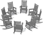 SERWALL HDPE Outdoor Rocking Chair Set of 8, Patio Rocking Chairs by SERWALL