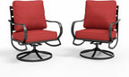 Sophia & William 2 Pieces Patio Furniture Sets Metal Sofa Chairs Patio Cushion by SophiaWilliam