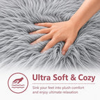 EasyJoy Faux Sheepskin Rug, Fluffy Faux Fur Rug, Ultra Soft Shag Area Rug - Image 7