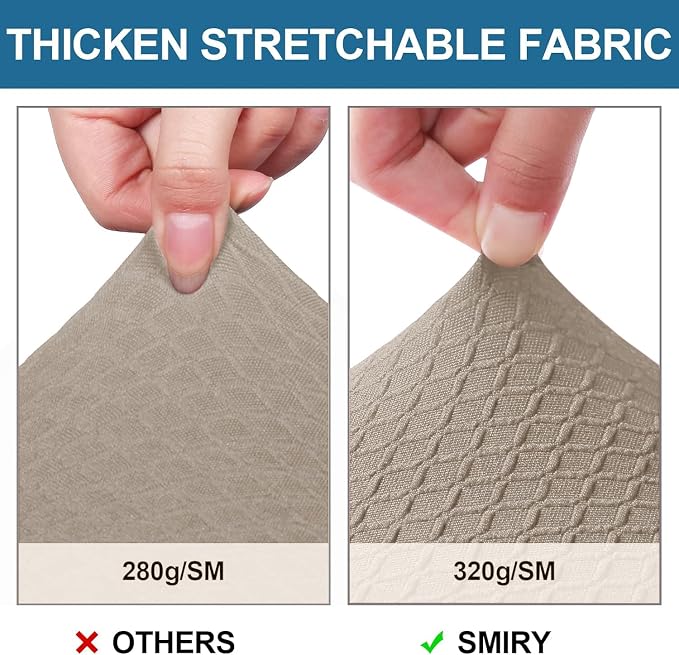 Smiry Waterproof Seat Covers for Dining Room Chairs Set of 4, Stretch Jacquard - Image 4