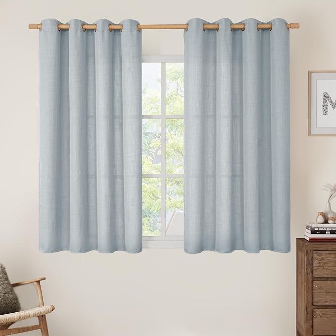 Light Filtering Faux Linen Curtains by LAMIT