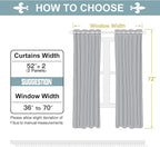 ChrisDowa Blackout Curtains for Bedroom and Living Room 72 Inches Long | 2 - Image 5