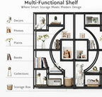HolliWill 70.8" Tall Bookshelves Set of 2, Bedroom –Metal Frame & Anti-Tip & - Image 9