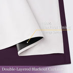Yakamok Dark Purple 100% Blackout Curtains 84 Inches Long 50" Wide 2 Panels | - Image 4