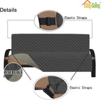 Easy-Going Reversible Couch Cover, Large Futon Sofa, Darkgray/Beige | Machine - Image 4