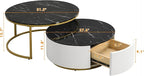 Modern Round Nesting Coffee Table Fluted - Image 2