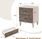 SUNBURY Vintage Wooden Nightstand - Image 3