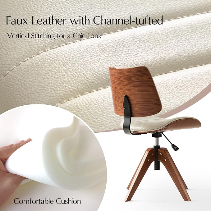HULALA HOME Faux Leather Home Office Chair - Image 6