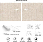 Beige Textured Contact Paper Grasscloth Wallpaper Peel and Stick Linen Self - Image 4
