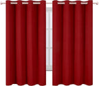 Red Blackout Curtains/52 x 63 Inch/Set of 2 Panels Room Darkening Curtains - Image 2