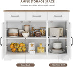 HOSTACK Modern Farmhouse Sideboard Buffet Cabinet, Barn Doors Buffet Storage - Image 8