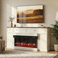 63" Farmhouse TV Stand with Fireplace by Nordivale