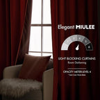 MIULEE Velvet Curtains 52x84 inches 2 Panels Burnt Orange Blackout Curtains | - Image 5