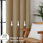 Simplebrand Ava Taupe Short 36 Inches Blackout Curtain 2 Panels Set, Half - Image 7