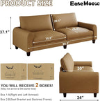 EASE MOOSE 88.5" Large Seat Faux Leather Loveseat Sofa, Waterproof and - Image 2