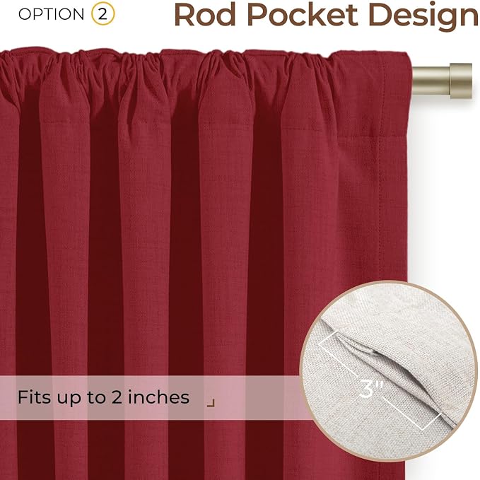 INOVADAY 100% Blackout Linen Curtains - Image 4
