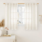 54 Inch Semi Sheer Window Linen Curtains, Light Filtering Panels | Faux Linen by LAMIT