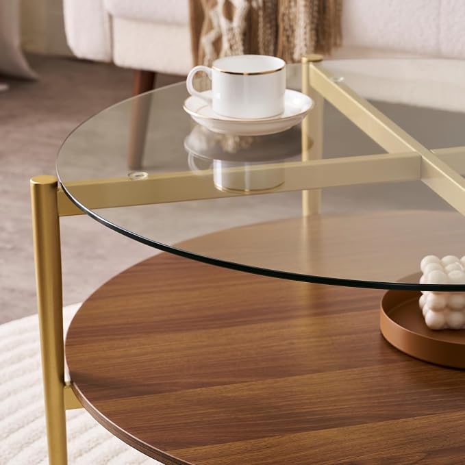 LumFurn Round Coffee Table, Mid-Century Modern Design, D30“ x H17”, - Image 8