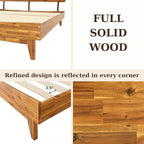 Bme Caden King Size Bed Frame and Adjustable Headboard, 15 Inch Mid Century - Image 8
